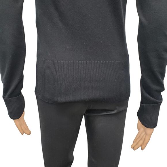 Mango MNG Basics Cardigan Sweater Women S / XS Black Long Sleeve Button V-Neck - Picture 9 of 12